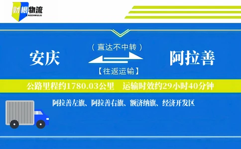 安庆到阿拉善物流公司
