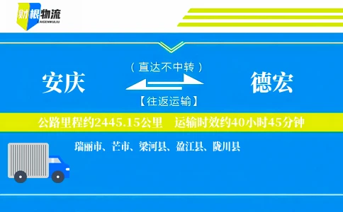 安庆到德宏物流公司