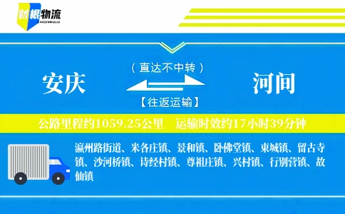 安庆到河间物流公司
