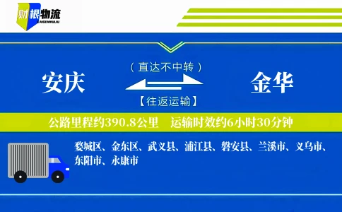 安庆到金华物流公司