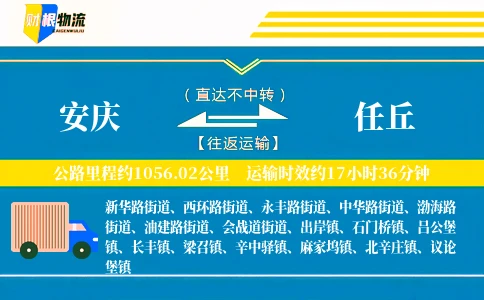 安庆到任丘物流公司