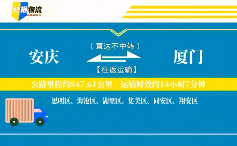 安庆到厦门物流公司