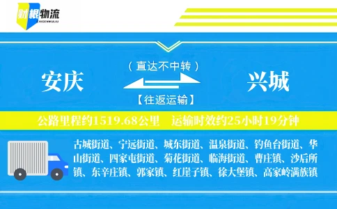 安庆到兴城物流公司