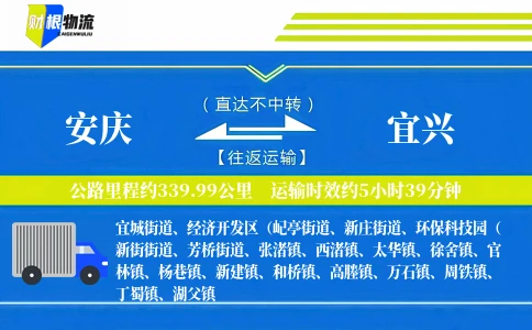 安庆到宜兴物流公司