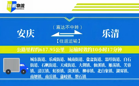 安庆到乐清物流公司