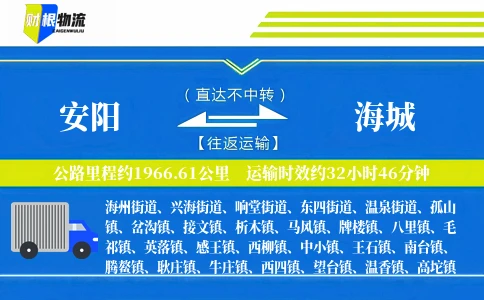 安阳到海城物流公司