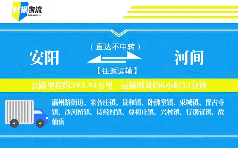安阳到河间物流公司