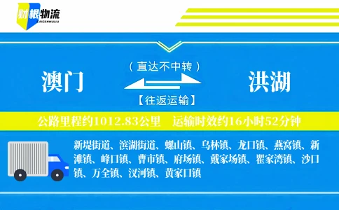 澳门到洪湖物流公司