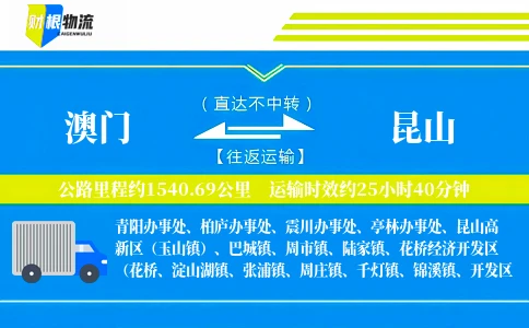 澳门到昆山物流公司