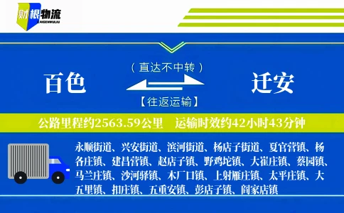 百色到迁安物流公司