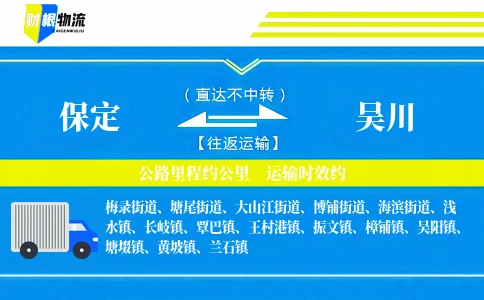 保定到吴川物流公司