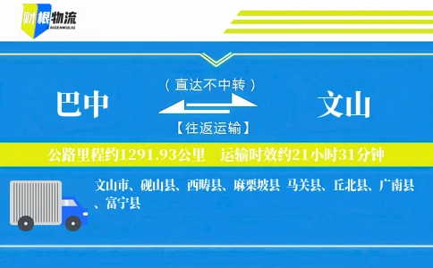 巴中到文山物流公司