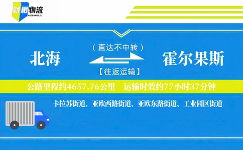 北海到霍尔果斯物流公司