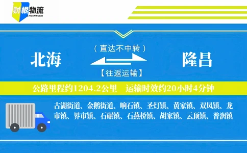 北海到隆昌物流公司