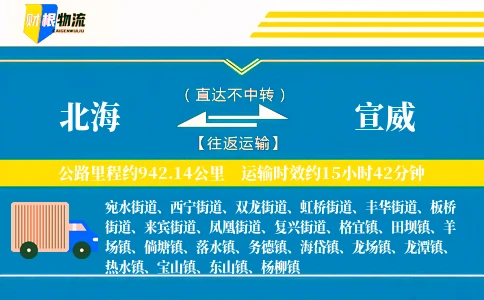 北海到宣威物流公司