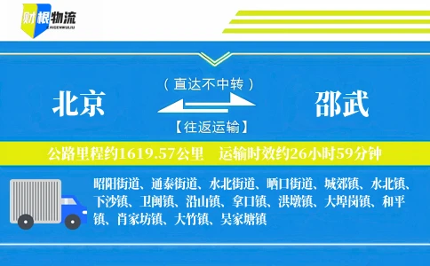 北京到邵武物流公司