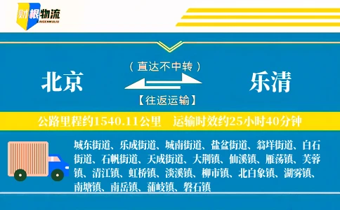 北京到乐清物流公司