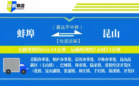 蚌埠到昆山物流公司