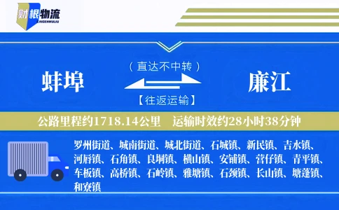 蚌埠到廉江物流公司