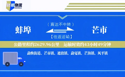 蚌埠到芒市物流公司