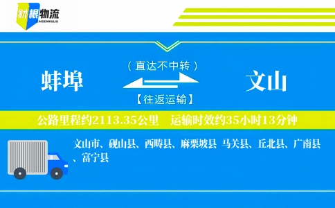 蚌埠到文山物流公司
