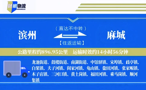 滨州到麻城物流公司