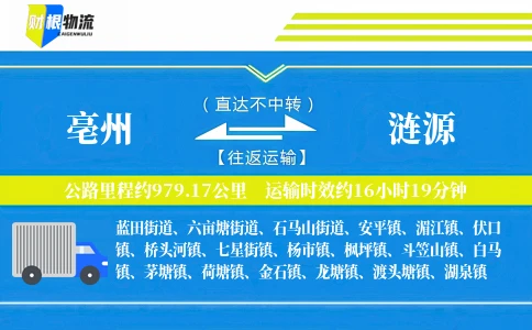 亳州到涟源物流公司