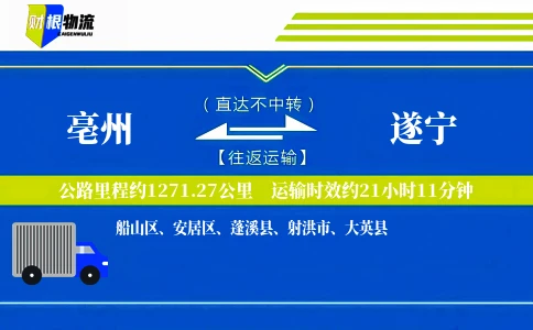 亳州到遂宁物流公司
