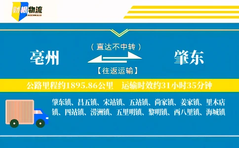 亳州到肇东物流公司