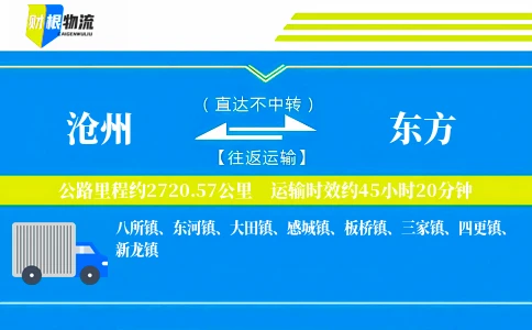 沧州到东方物流公司
