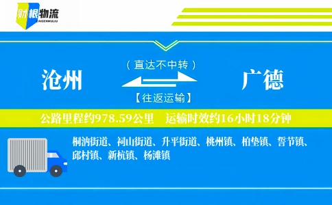 沧州到广德物流公司