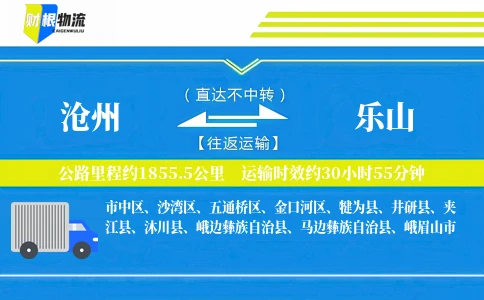 沧州到乐山物流公司