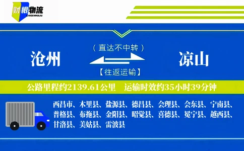 沧州到凉山物流公司