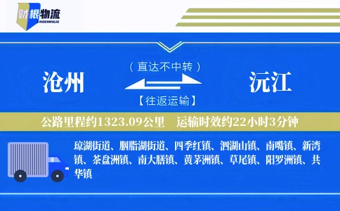 沧州到沅江物流公司