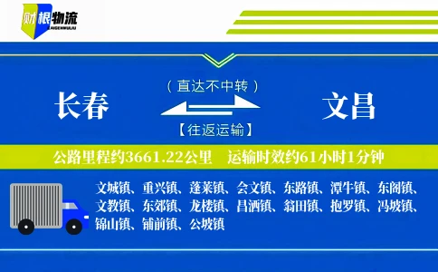 长春到文昌物流公司