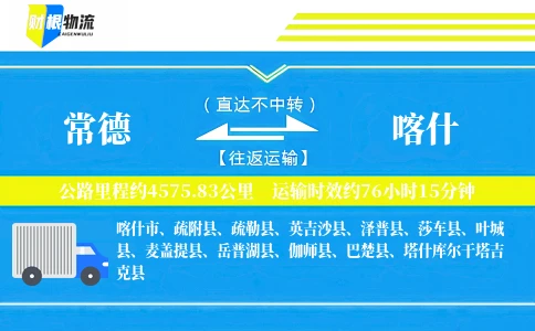 常德到喀什物流公司