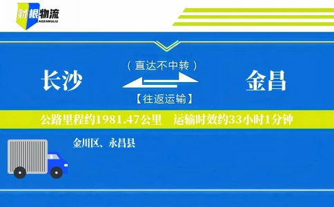 长沙到金昌物流公司