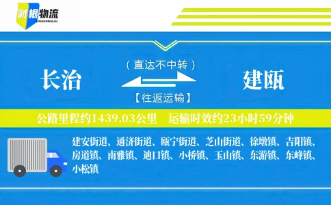 长治到建瓯物流公司
