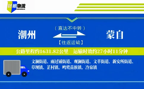 潮州到蒙自物流公司