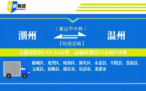 潮州到温州物流公司