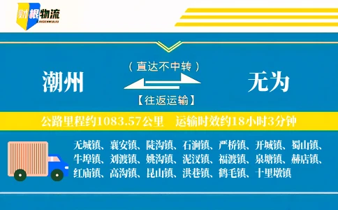 潮州到无为物流公司