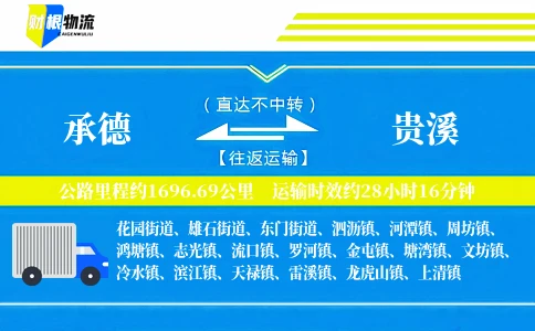 承德到贵溪物流公司