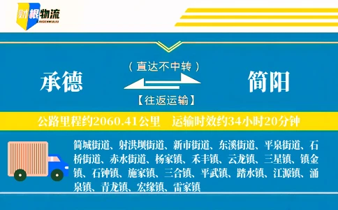 承德到简阳物流公司