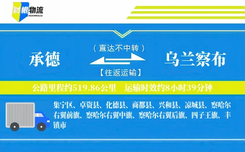 承德到乌兰察布物流公司