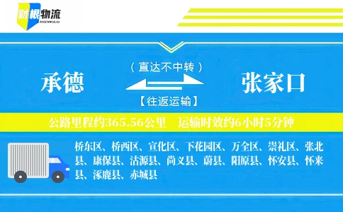 承德到张家口物流公司