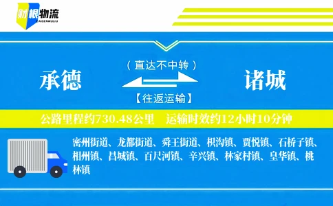 承德到诸城物流公司