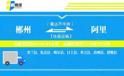 郴州到阿里物流公司