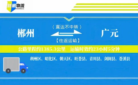 郴州到广元物流公司