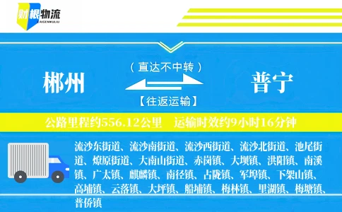 郴州到普宁物流公司