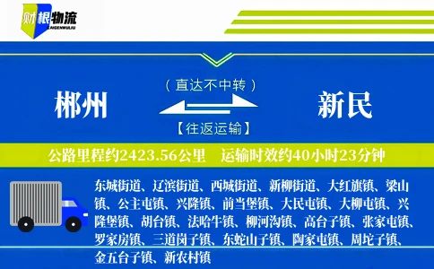 郴州到新民物流公司